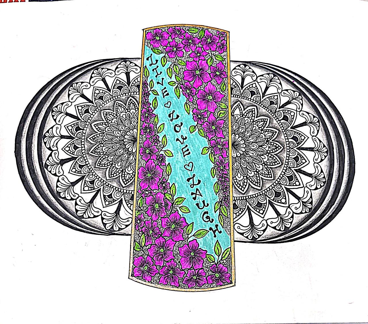 Floral Fusion Mandala Art – "Live Love Laugh"