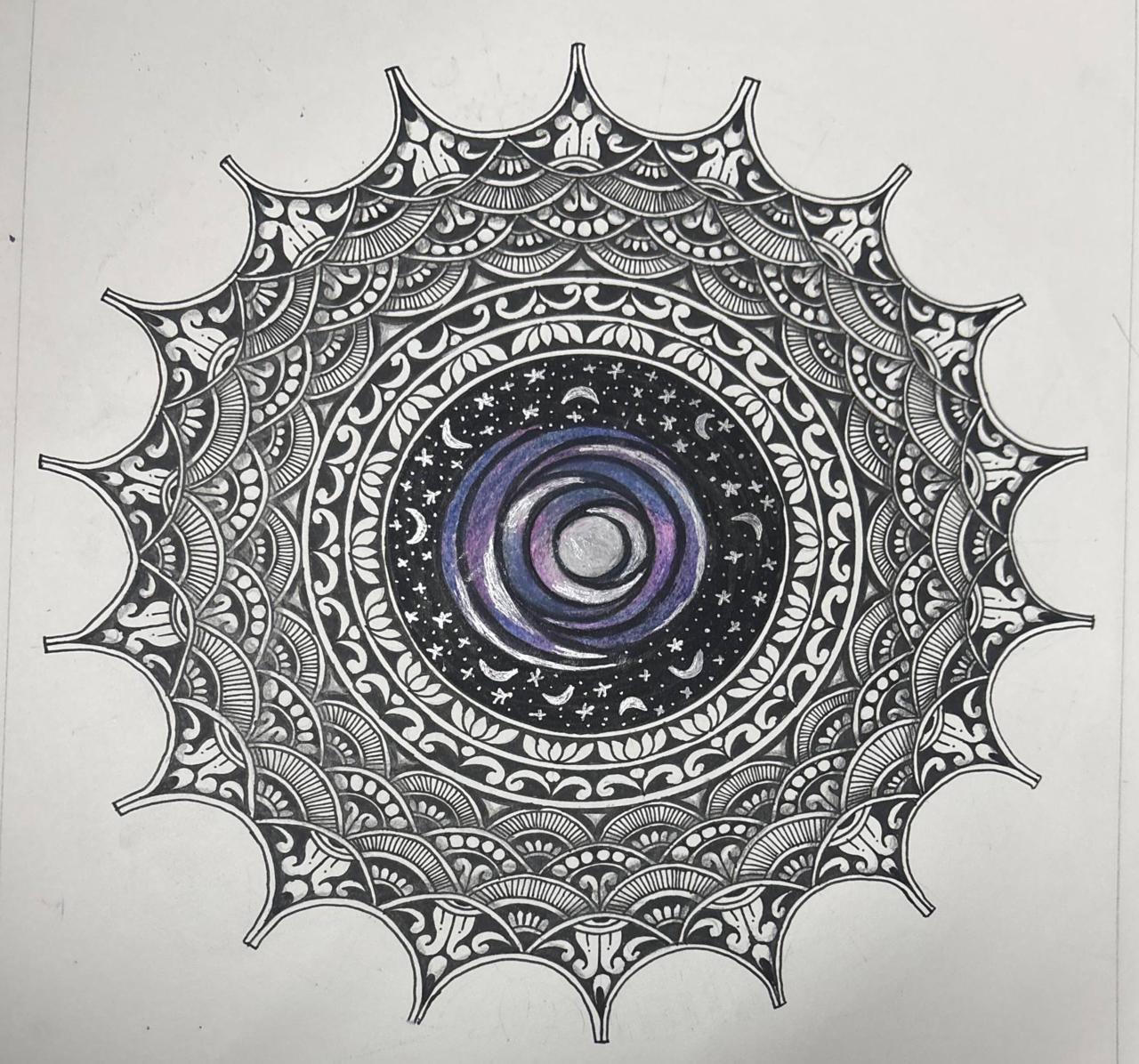 Cosmic Eye Mandala - Starry Spiral of Stillness