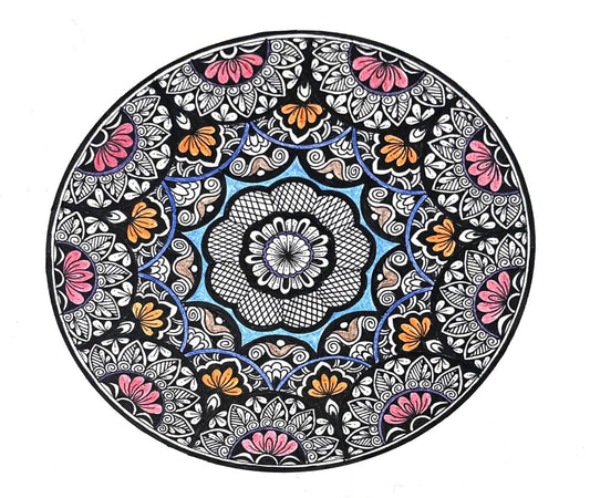 Inverted Bloom – Intricate Black Mandala Art