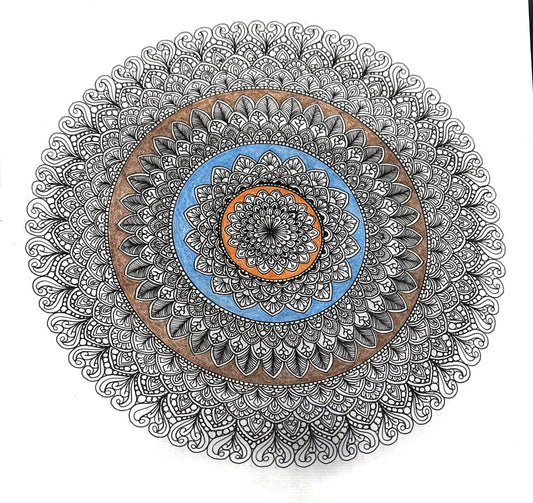 Serenity Bloom – Colored Mandala in Earth & Sky Tones