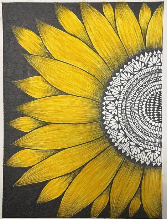 Radiant Harmony – Sunflower Mandala Art